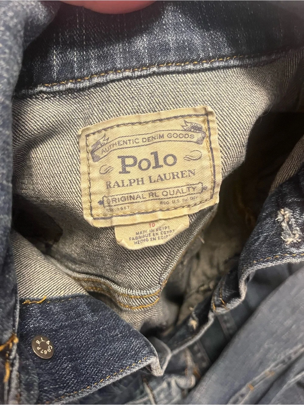 Ralph Lauren Dark Blue Denim Kids' Jacket with Patches